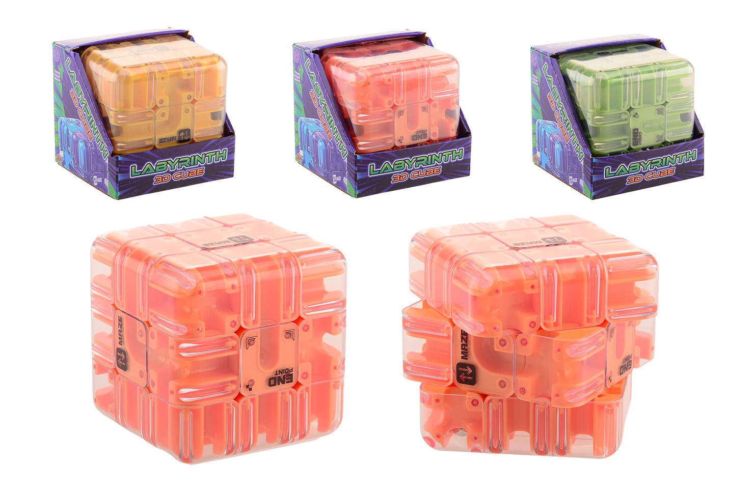 Labyrintpuzzelkubus in doos