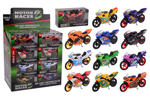 Super Bike motorset 1:24 in display 6 assorti