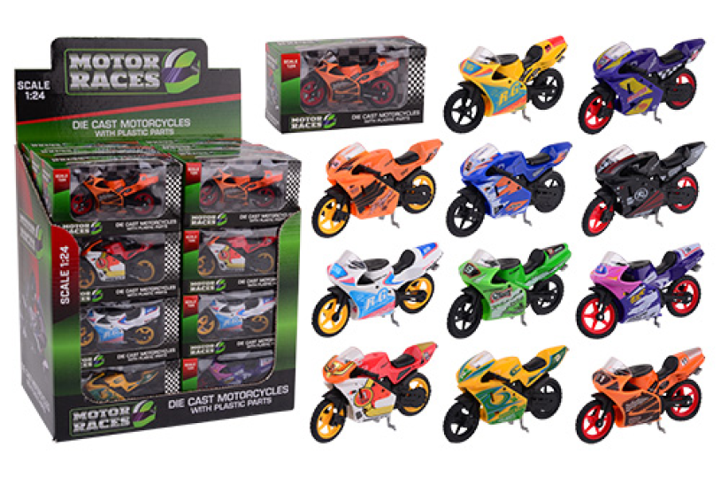 Super Bike motorset 1:24 in display 6 assorti