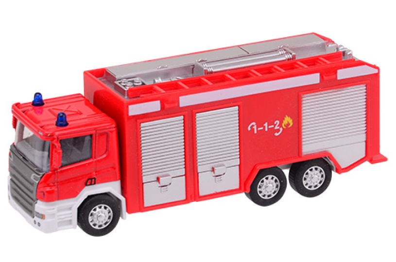 Super Cars 1:64 pull-back Brandweerauto 2 assorti
