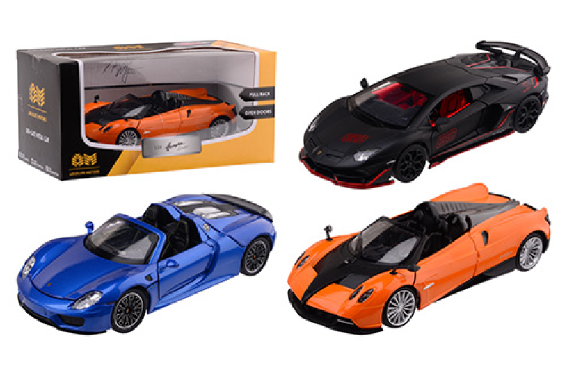Absolute Motors - licentie supercars 1:24, 3 assorti
