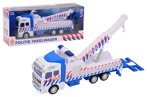 Super Cars 1-1-2 pull back politie takelwagen 1:50