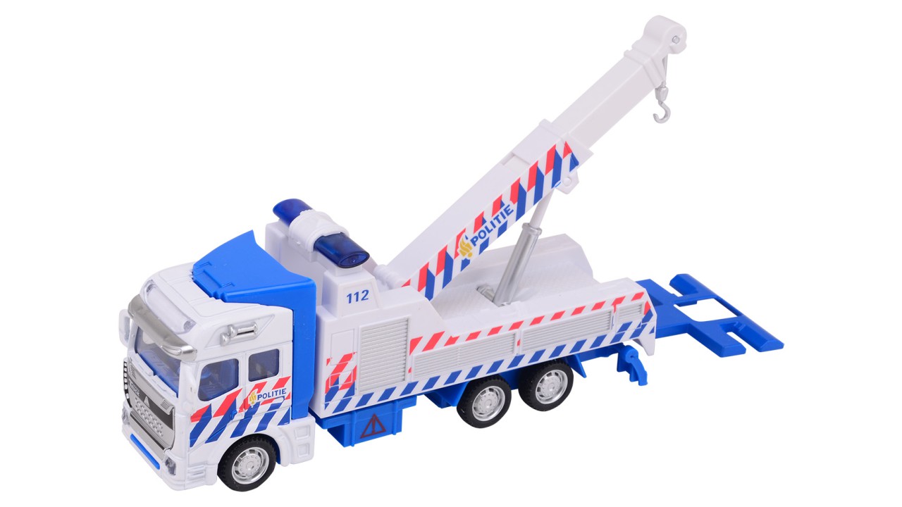 Super Cars 1-1-2 pull back politie takelwagen 1:50