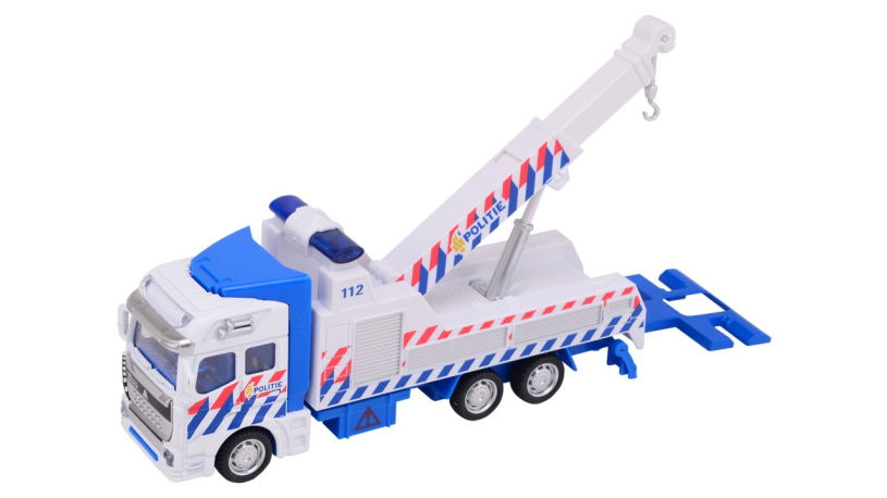 Super Cars 1-1-2 pull back politie takelwagen 1:50