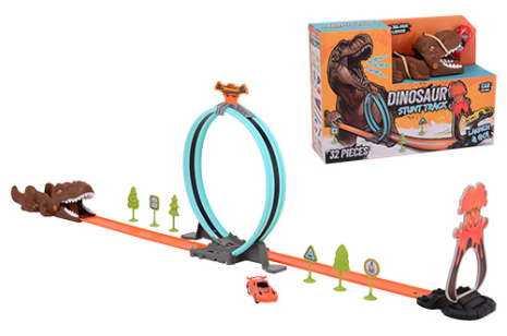 Lanceer auto op dino race baan