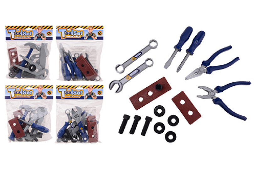 Gereedschap set deluxe in zak 4 assorti
