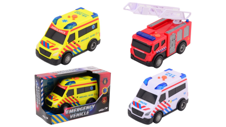 Hulpvoertuigen met licht en geluid 3 assorti