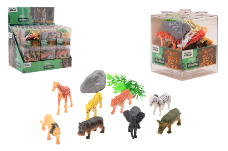 Animal World - Wilde dieren dieren 10-delig in stapel kubus