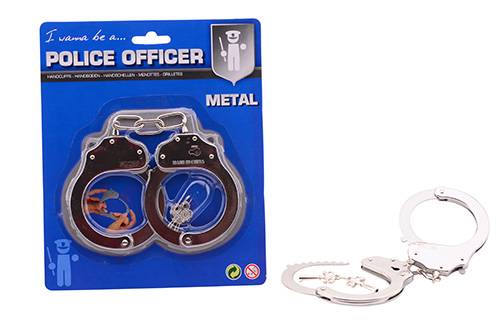 Metalen handboeien op kaart