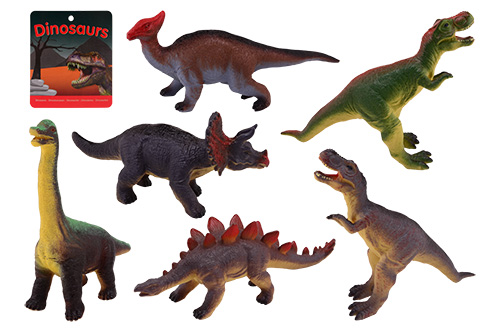 Animal World Dinosaurussen soft 26-38 cm 6 assorti