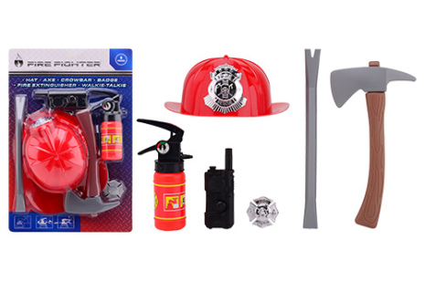 Brandweer speelset op kaart 6 delig