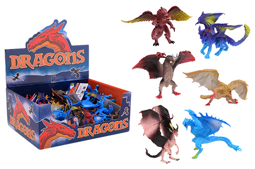 Animal World draken in display +/- 12cm