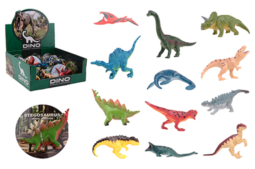 Animal World dieren op kaart in display - dinosaurussen