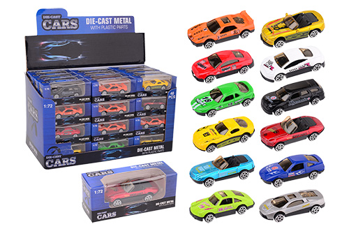 Super Cars 2.6 inch die-cast auto 12 assorti in display