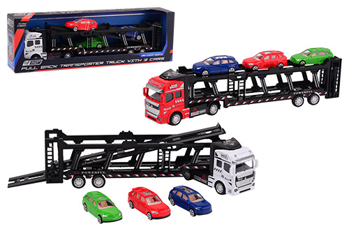 Super Cars Die-cast Autotransporter met 3 autos 2 assorti