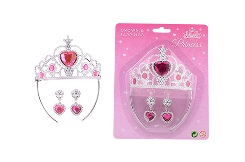 Princess Secret kroon en oorbellen op kaart