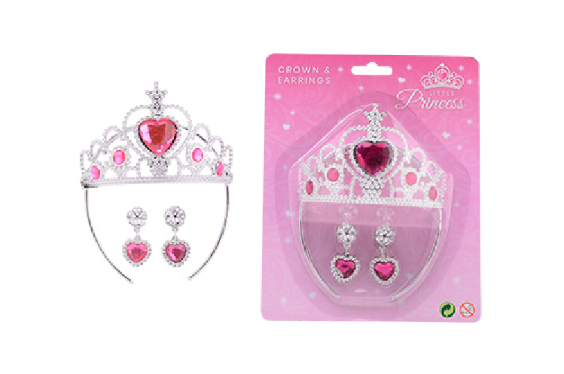 Princess Secret kroon en oorbellen op kaart