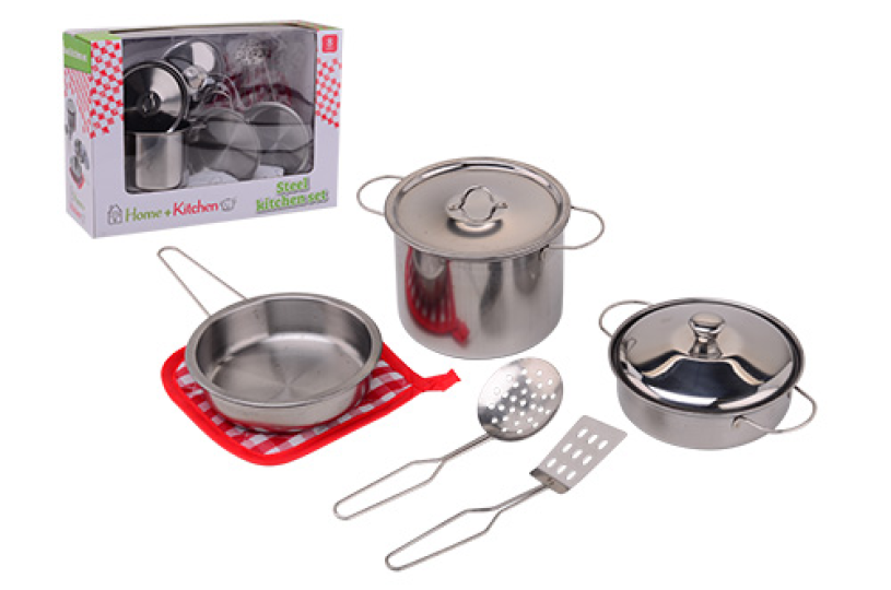 Home and Kitchen stalen pannenset 8-delig