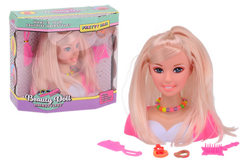 Lilly Haar en make-up styling hoofd in vensterdoos