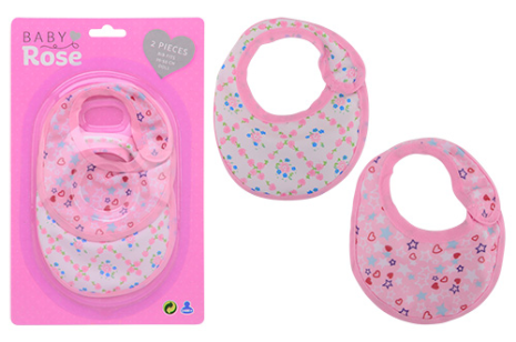 Baby Rose slabbetje 2 stuks op kaart