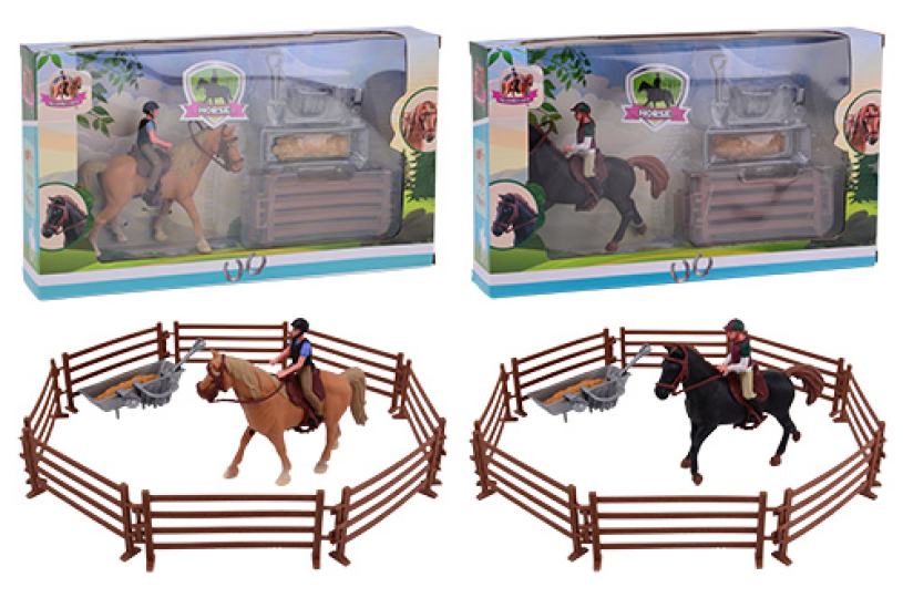 Paarden medium speelset 2 assorti