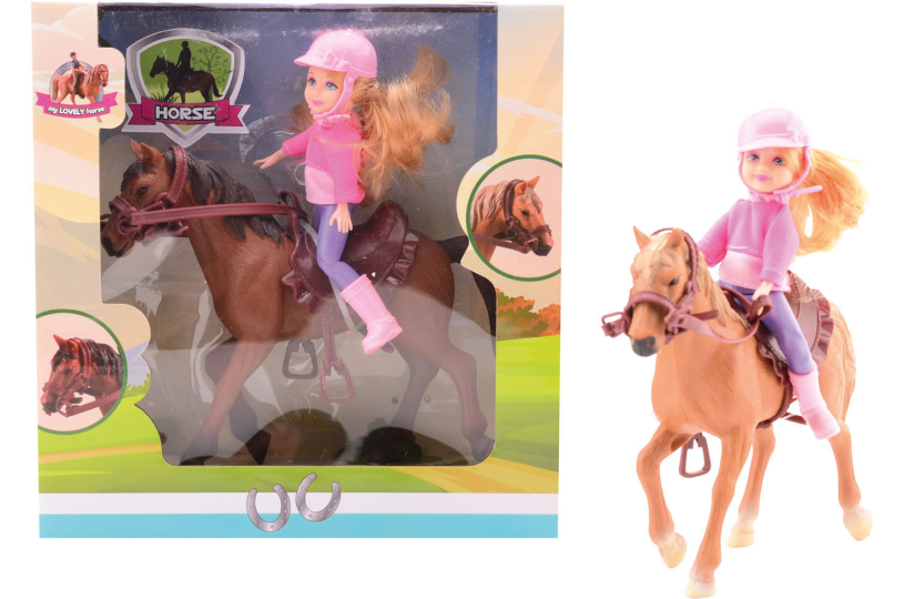 Paard met ruiter 2 assorti