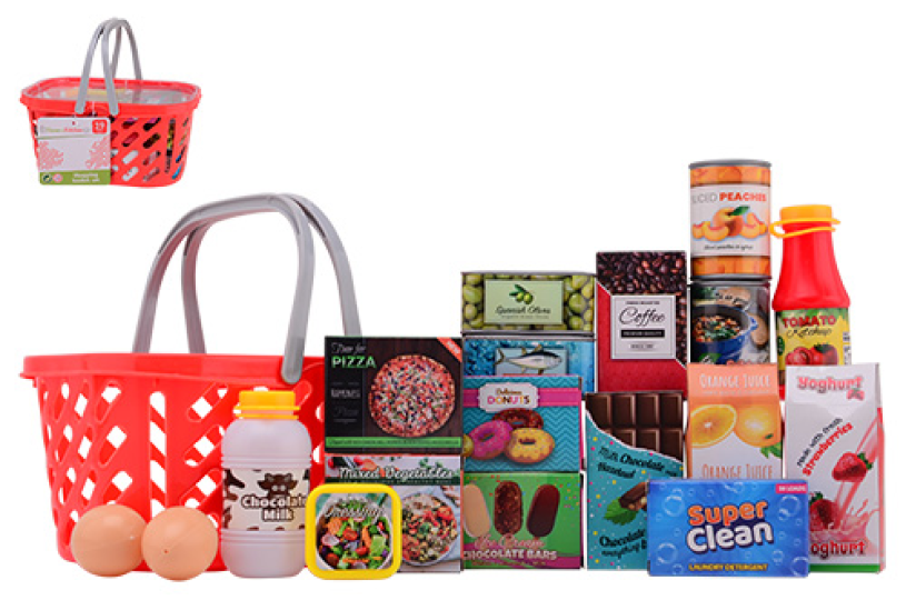 Home and Kitchen winkelmand met boodschappen