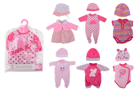 Poppenkleren voor 40-45 cm poppen op hanger