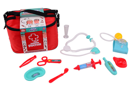 Dokter set in draagtas met 10 accessoires