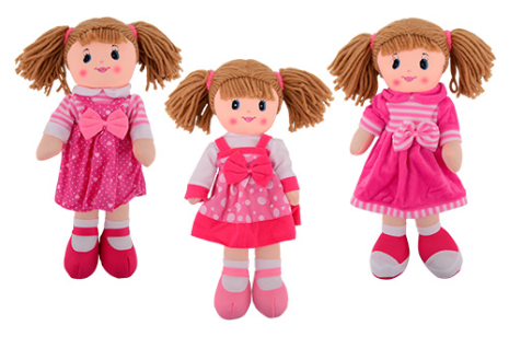 Baby Rose 40cm zachte pop meisje 3 assorti