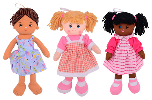 Baby Rose 40cm zachte pop meisje 3 assorti