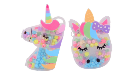 Eenhoorn kralen set in display - assorti