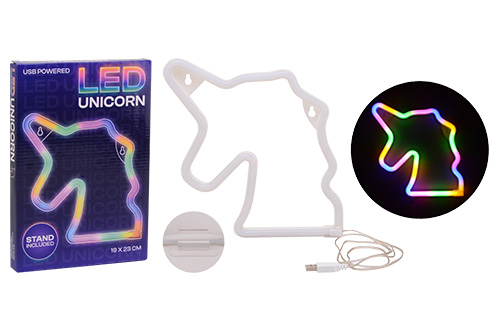 Eenhoorn regenboog nachtlamp met USB kabel en standaard