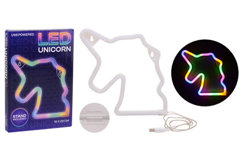Eenhoorn regenboog nachtlamp met USB kabel en standaard