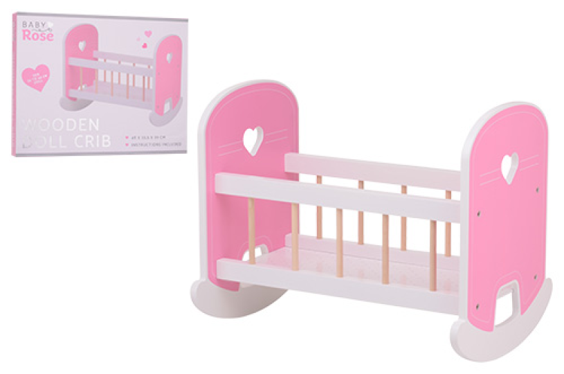 Baby Rose houten poppen bed