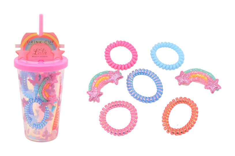 LaLa - Haar accessoires in drink beker 2 assorti