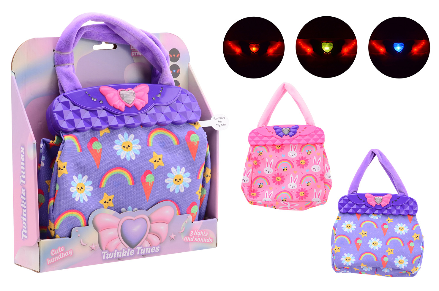 Handtas met licht en geluid