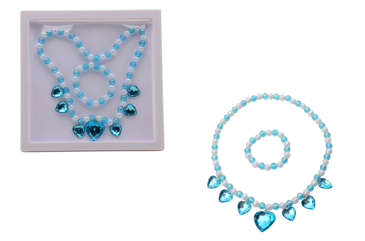 Parel ketting en armband in luxe opbergcase 2 assorti