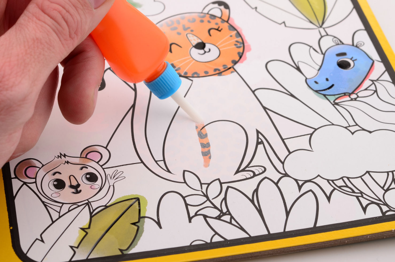 Magisch tekenblok met waterkwast 3 assorti