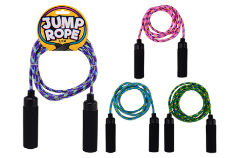 Multikleur springtouw +/- 2,20m 4 assorti