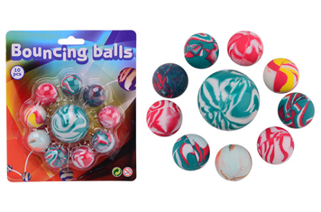 Fun toy 10 stuiterballen op kaart