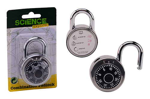 Science Explorer Hangslot met cijfercombinatie