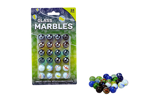 Outdoor Fun Knikkers op kaart 24 stuks 16mm