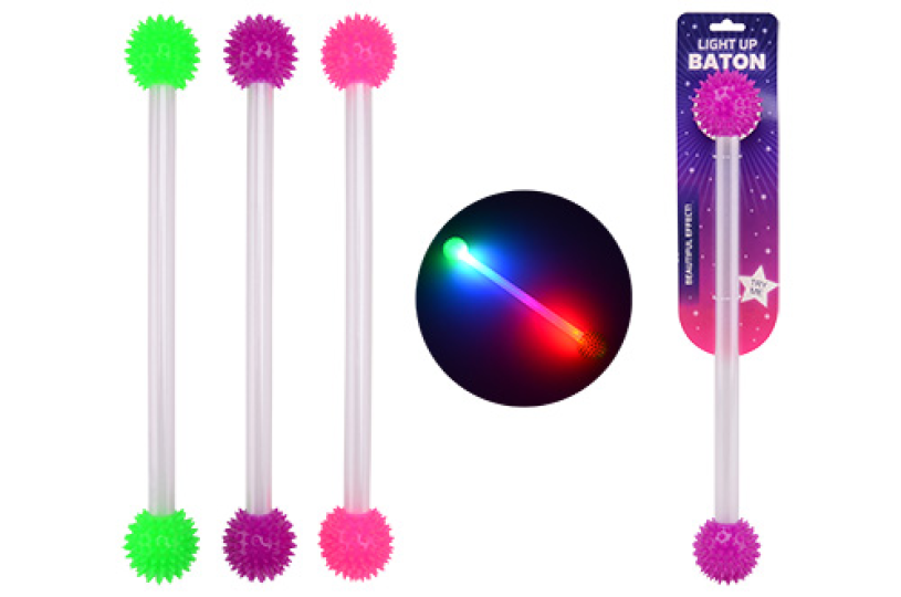 Twirl stick met licht - 3 assorti
