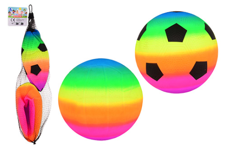 Regenboog bal maat 3 - 2 stuks in net