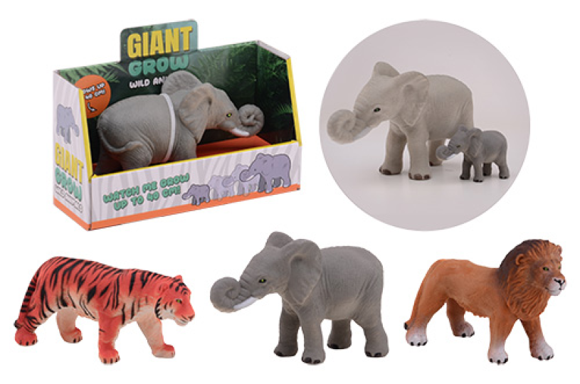 Reuze groeiende wilde dieren in doos - 3 assorti