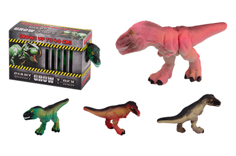 Reuze groeiende T-rex in doos - 3 kleuren assorti