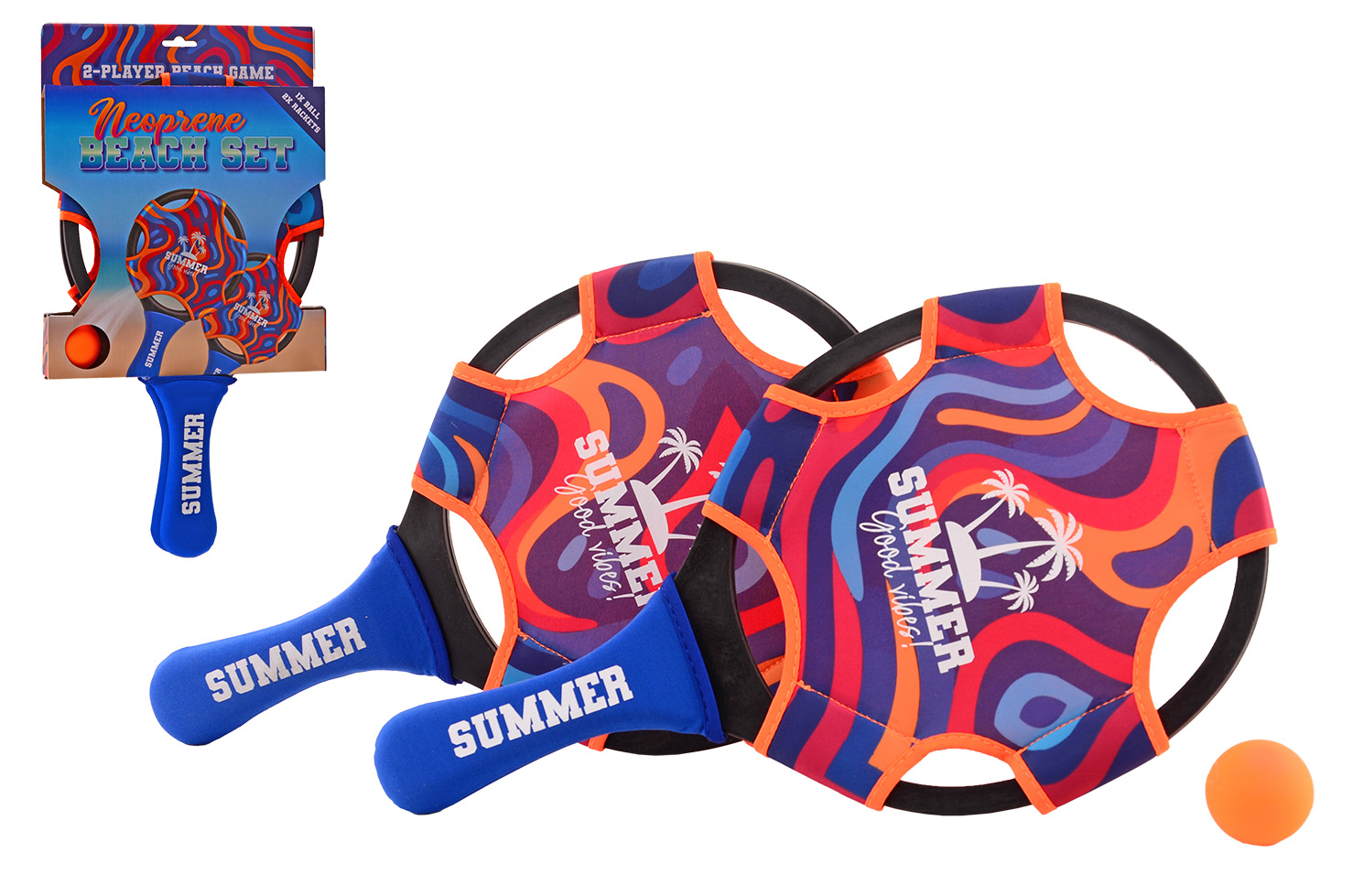 Neoprene beach set met bal in net