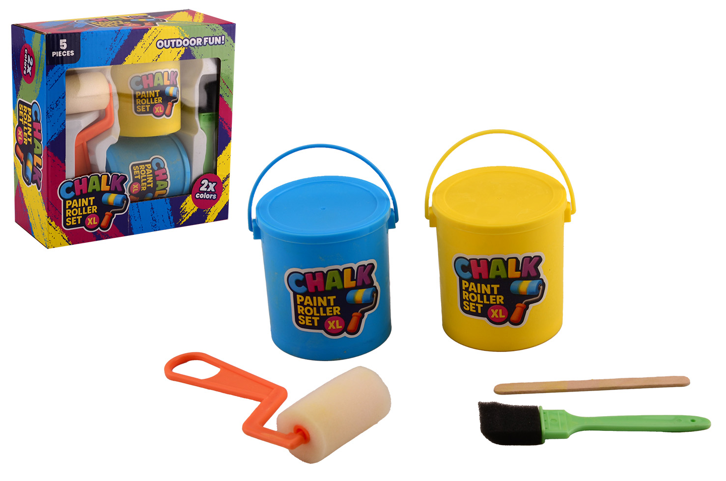 Outdoor fun Chalk paint roller XL set 5-delig