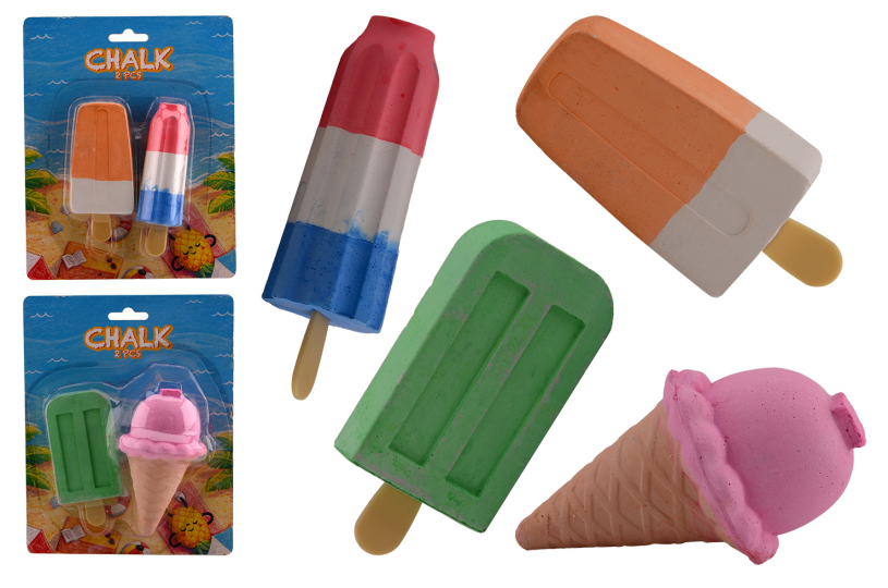 Stoepkrijt IJsjes op kaart 2 stuks assorti